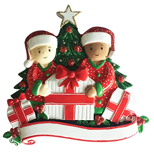 Personalized Christmas Ethnic Family Ornament (Family of 2)