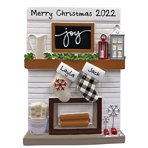 Personalized Fireplace Ornaments (Family of 2)