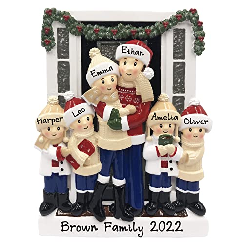 Personalized Christmas Tree Ornament - Farm House Family of 6