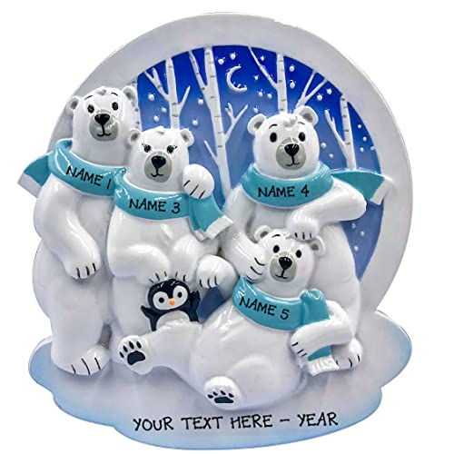 Personalized Family Ornament Polar Family of 4 Ornament