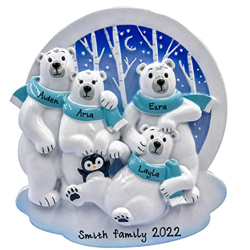 Personalized Family Ornament Polar Family of 4 Ornament