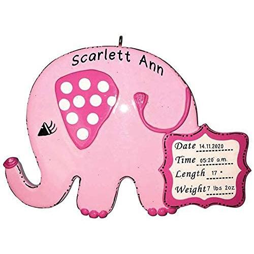 Baby Elephant (Pink) Ornament