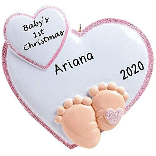 Baby Feet in Heart Ornament (Pink)