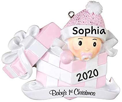 Baby Girl First Christmas Ornament (Pink)