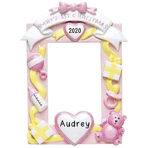 Baby's 1st Photo Frame Ornament (Pink)