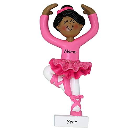 Ballerina Blonde Girl Pointe Shoes Ornament - (Female African American)