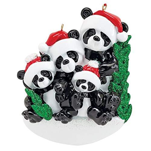 Bamboo Panda Family Ornament (Family of 4)