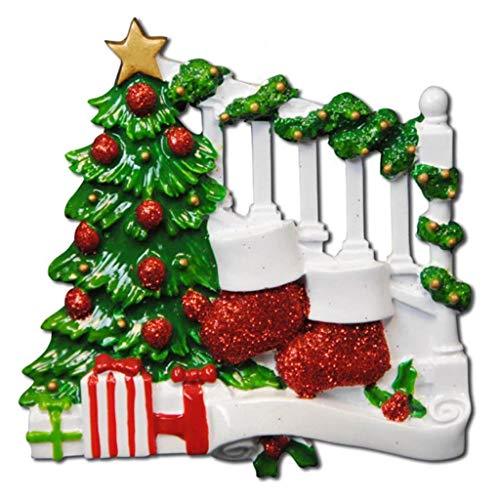 Bannister with Stocking Family Ornament (Family of 2)