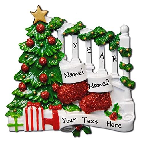 Bannister with Stocking Family Ornament (Family of 2)