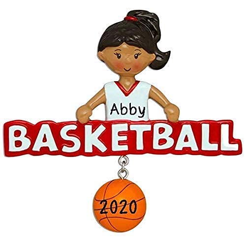 Basketball Ornament (Basketball Girl African American)