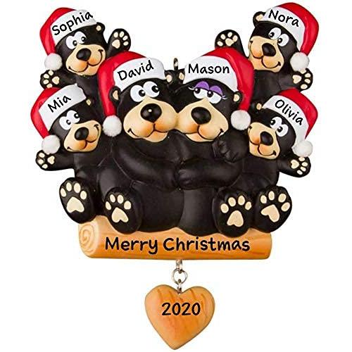 Black Bear Family Ornament (Family of 6)