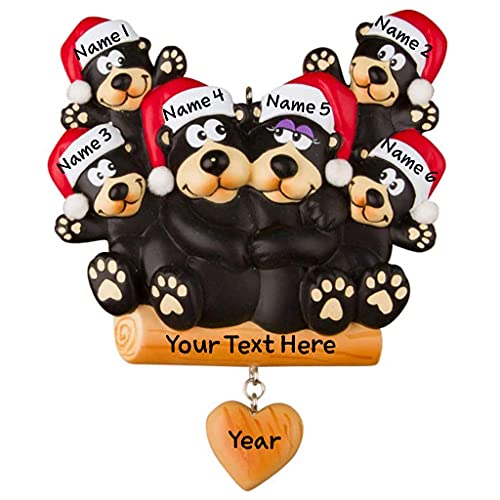 Black Bear Family Ornament (Family of 6)