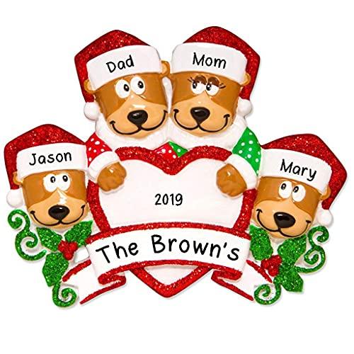 Brown Bear Family Ornament (Family of 4)