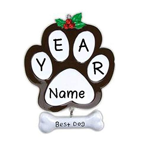 Brown Dog Paw Ornament