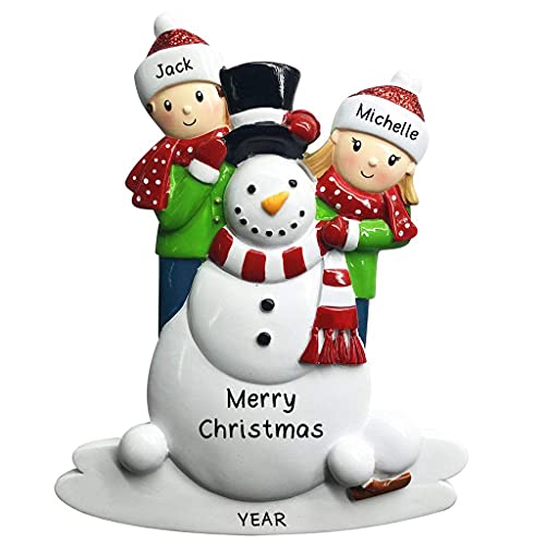 Building Snowman Family Ornament (Family of 2)