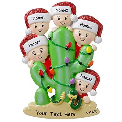 Cactus Family Ornament (Family of 5)
