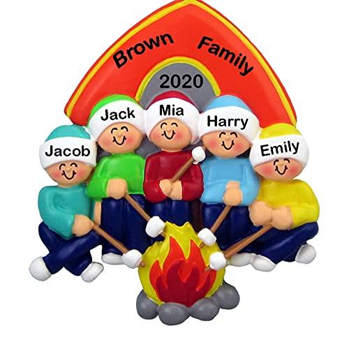 Camping Family Ornament (Family of 5)