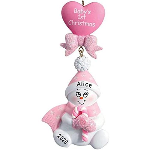 Candy Cane Baby Ornament (Pink)