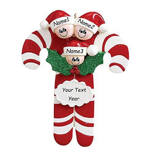 Candy Canes Family Ornament (Family of 3)