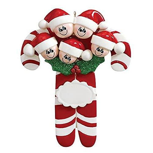 Candy Canes Family Ornament (Family of 5)