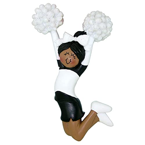 Cheerleader Ornament (Black Female African American)