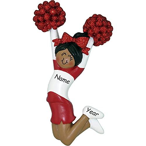 Cheerleader Ornament (Red Female African American)