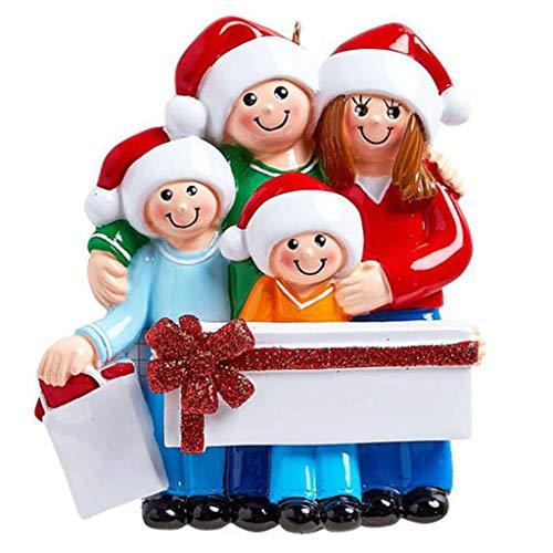 Christmas Gift Family Ornaments (Family of 4)
