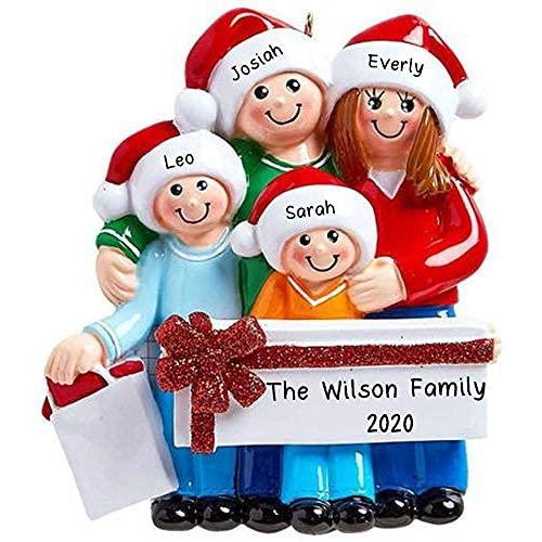 Christmas Gift Family Ornaments (Family of 4)