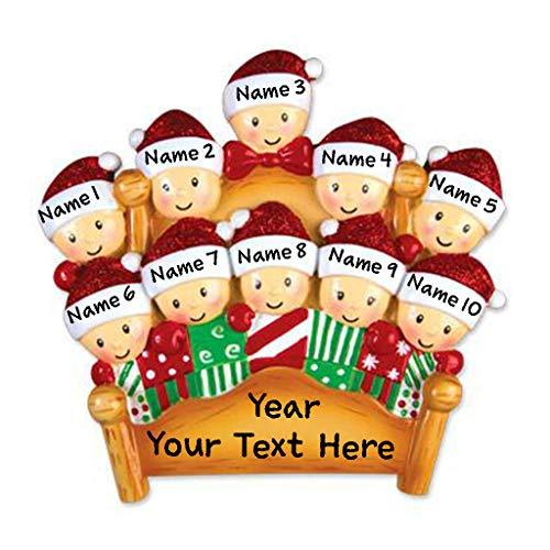 Christmas Morning Bed Family Ornament (Family 10)