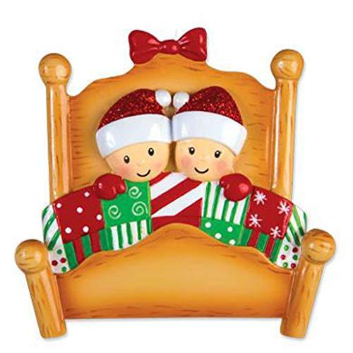 Christmas Morning Bed Family Ornament (Family of 2)