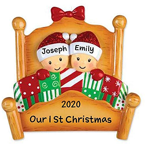 Christmas Morning Bed Family Ornament (Family of 2)