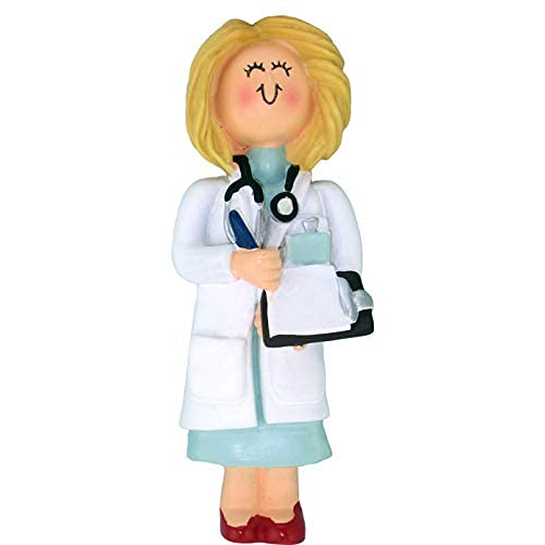 Clipboard Doctor Ornament (Female Blonde)