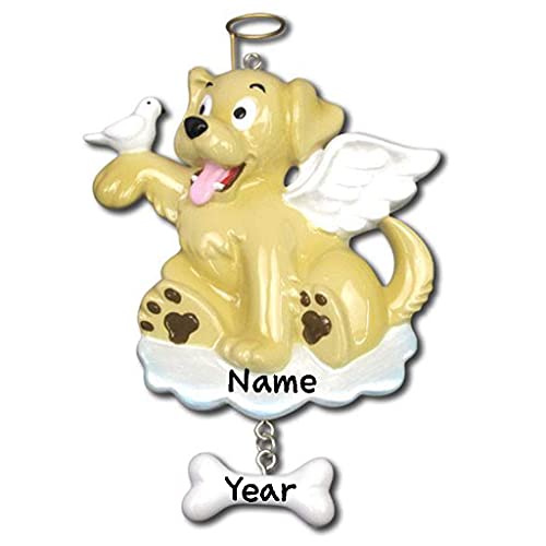 Dog Angel with Dove Ornament