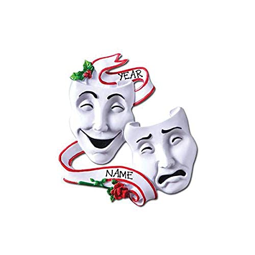 Drama Comedy Tragedy Masks Ornament (White)