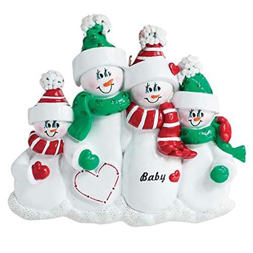 Expecting Snow Family Ornament (Family of 4)