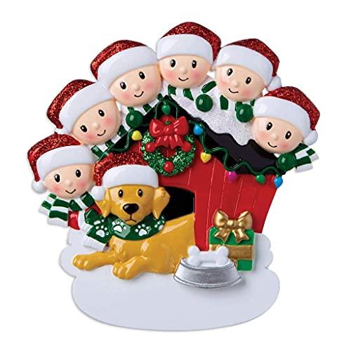 Family with Dog Ornament (Family of 6)