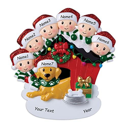 Family with Dog Ornament (Family of 6)
