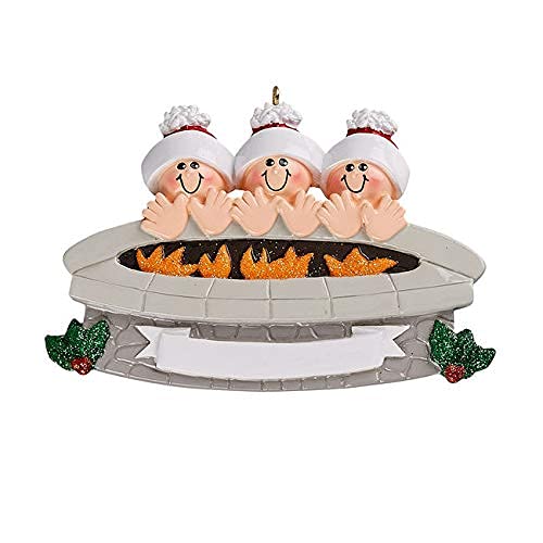 Fire Pit Family Ornament (Family of 3)