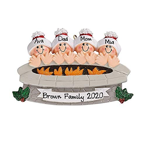 Fire Pit Family Ornament (Family of 4)