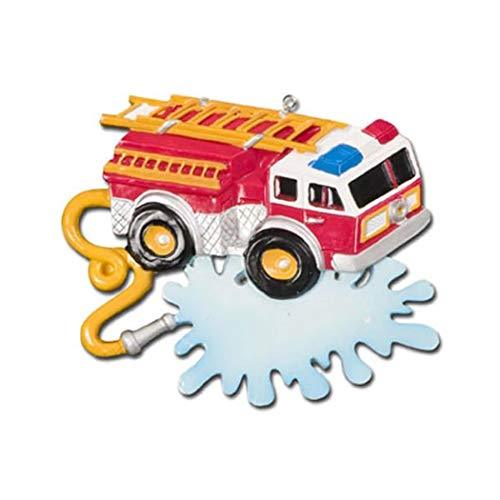 Fire Truck with Banner Ornament