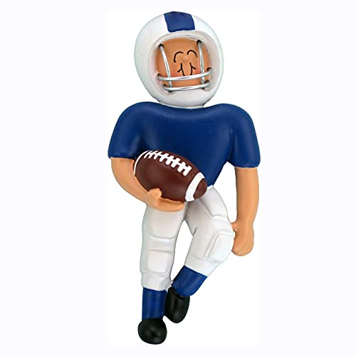 Football Player Ornament (Blue Jersey Football Player)