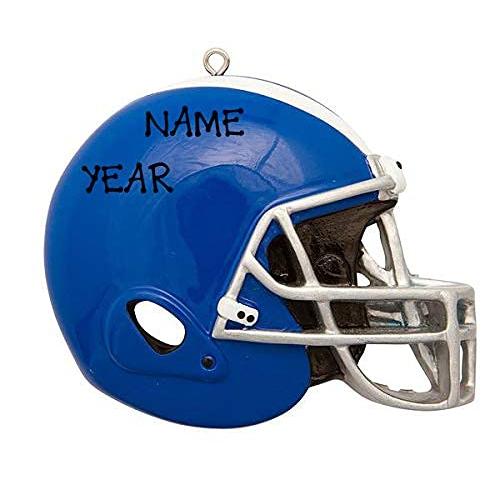 Football Player Ornament (Football Helmet Blue)