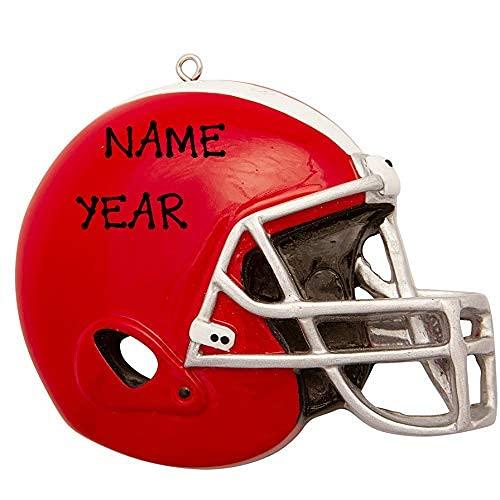 Football Player Ornament (Football Helmet Red)
