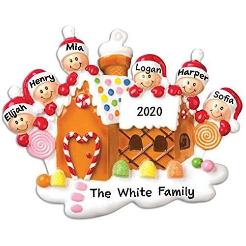 Gingerbread House Family Ornament (Family of 6)