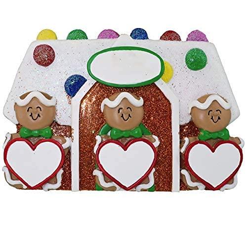 Gingerbread House Ornament (Family of 3)