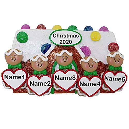 Gingerbread House Ornament (Family of 5)