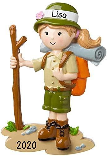 Girl Hiking with Walking Stick Ornament