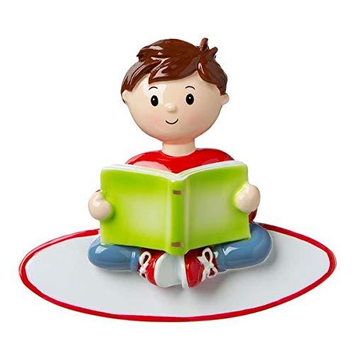 Girl/Boy Reading a Book Club Ornament (Boy)