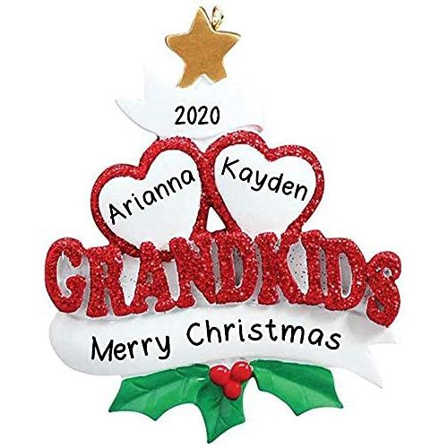 Grandkid Hearts Family Ornament (Family of 2)