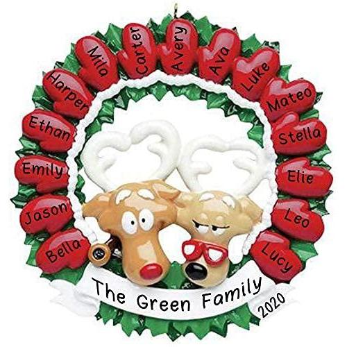 Grandma and Grandpa Reindeer 15 Mittens Personalized Ornament